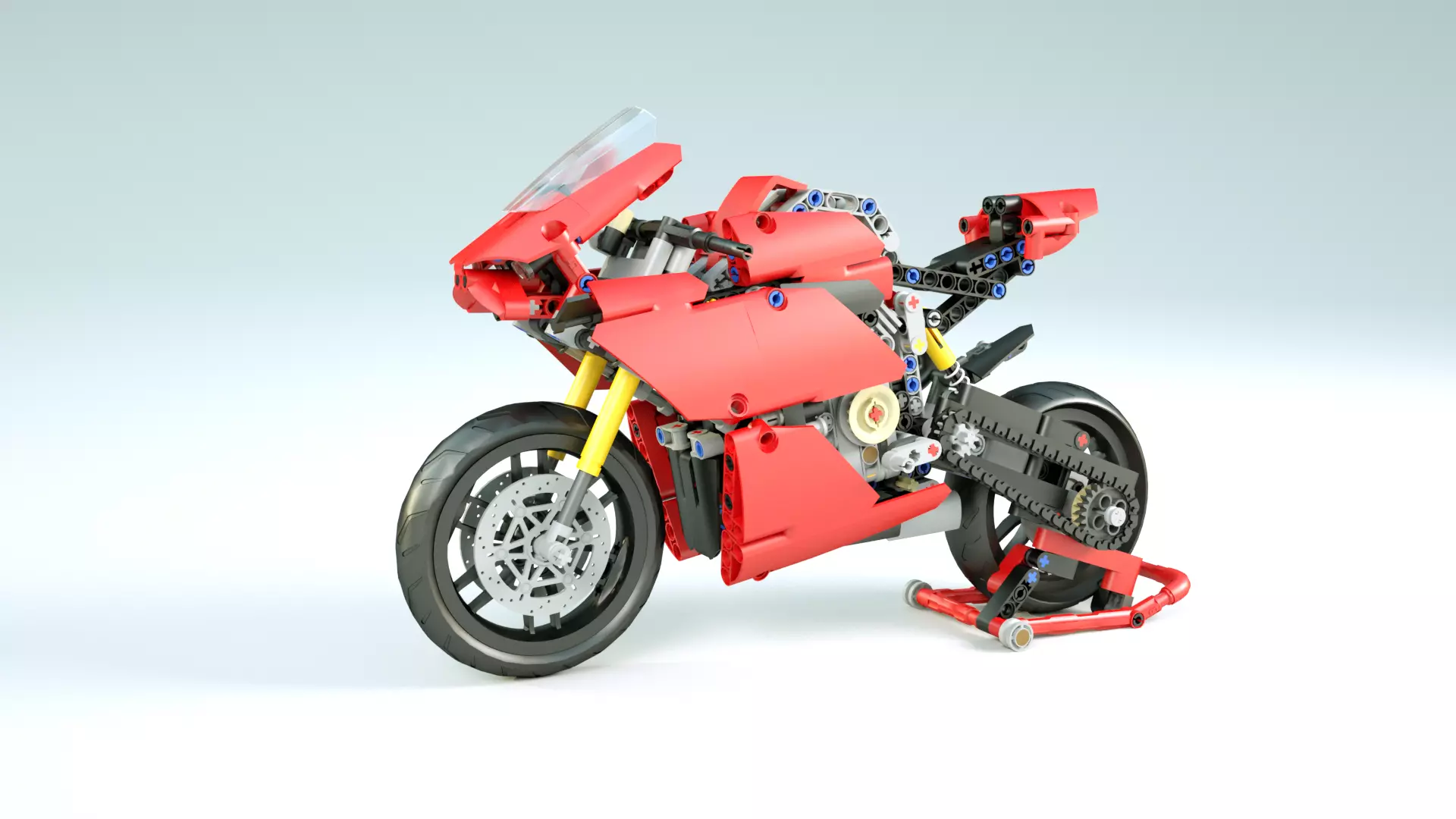 LEGO motorcycle V4 3D model_0