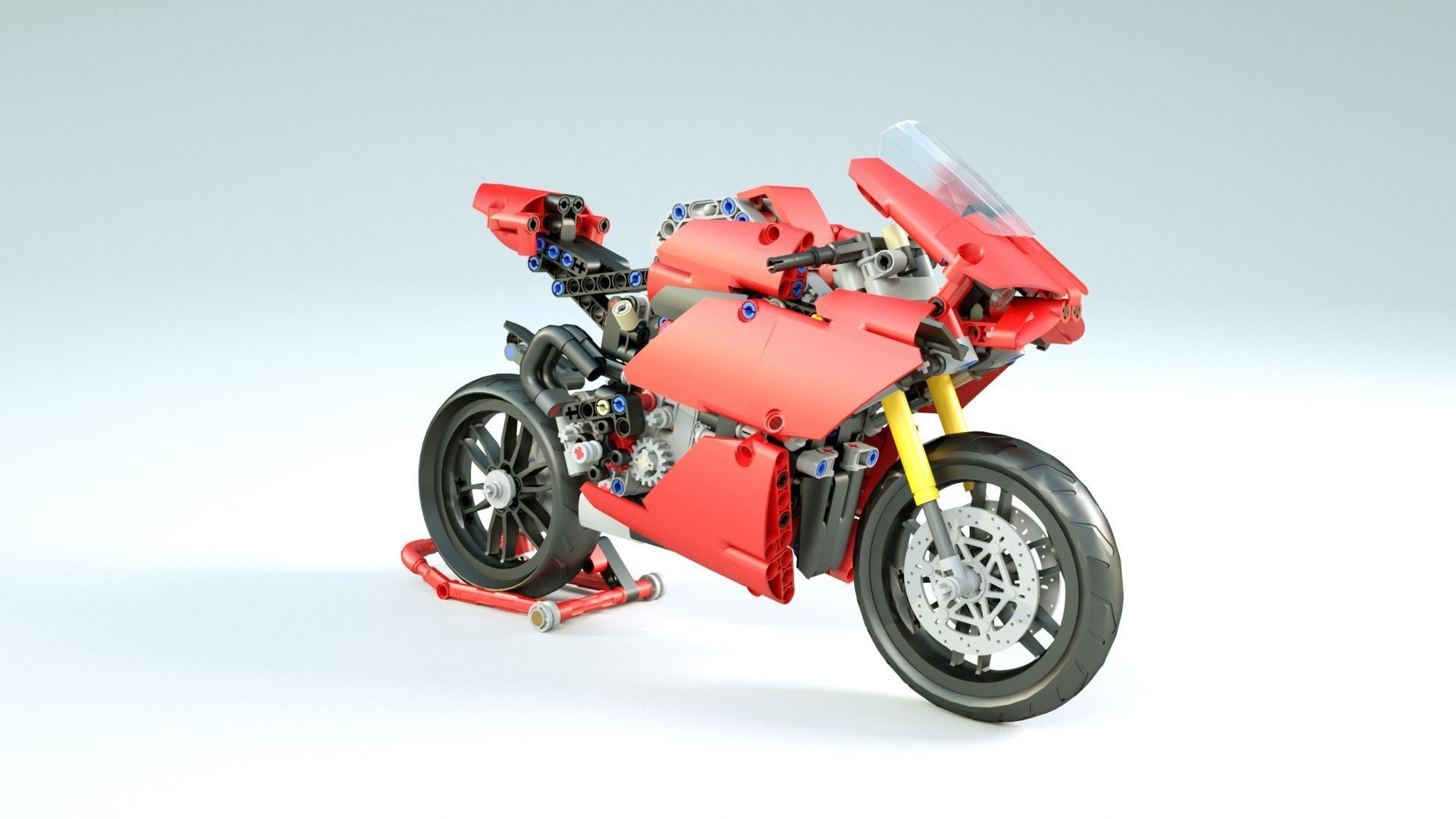 LEGO motorcycle V4 3D model_6