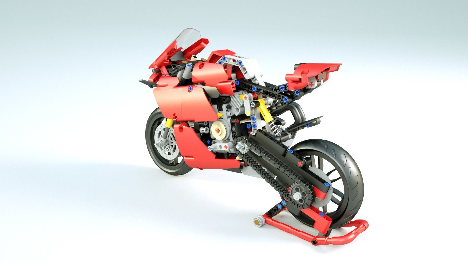 LEGO motorcycle V4 3D model_3