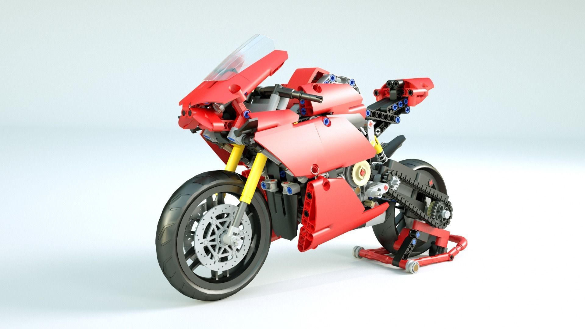 LEGO motorcycle V4 3D model_1