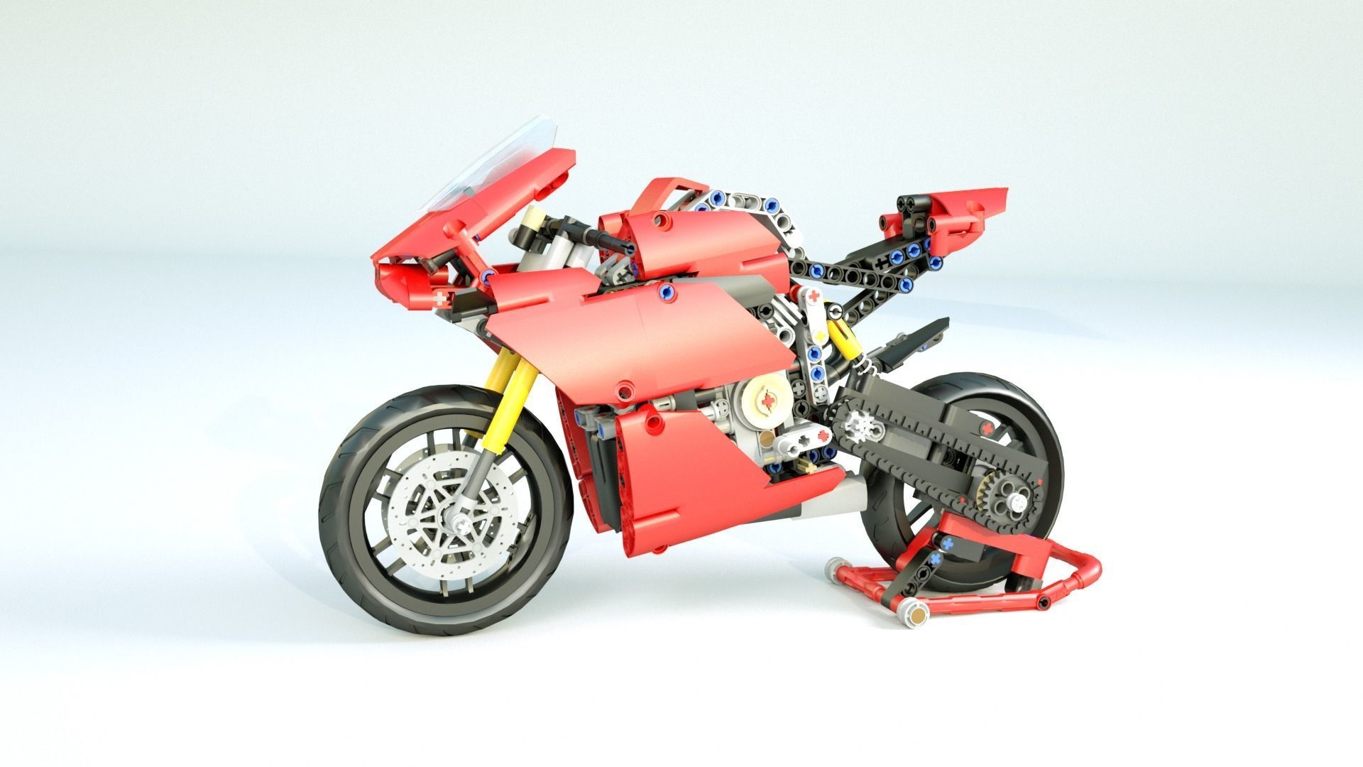 LEGO motorcycle V4 3D model_2