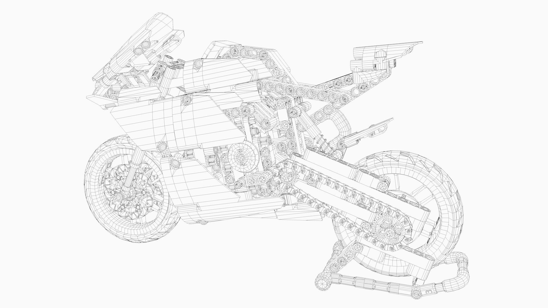 LEGO motorcycle V4 3D model_8