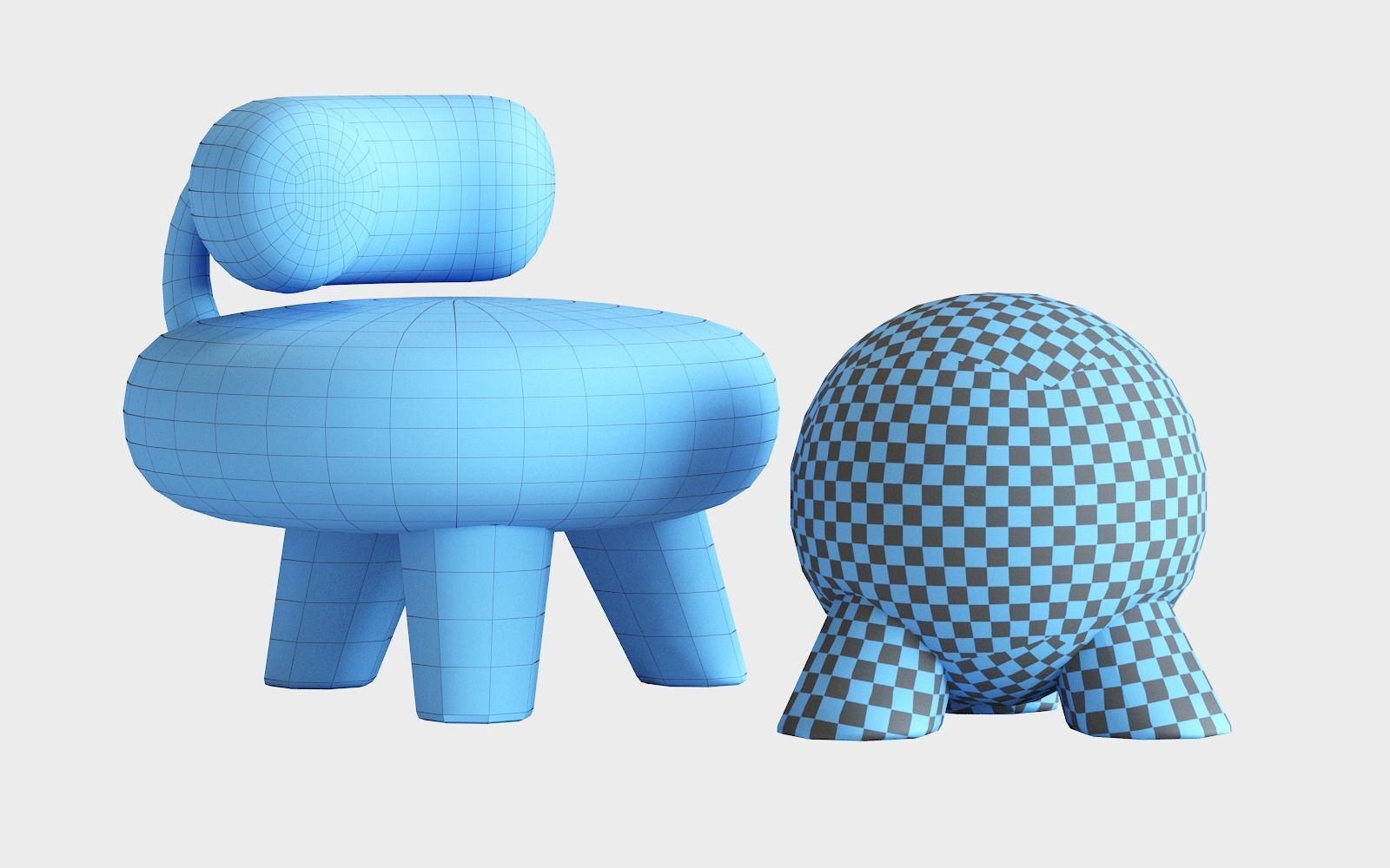 Set of 2 Cast Brass Atlas and Tomyris by Pietro Franceschini 3D model_11