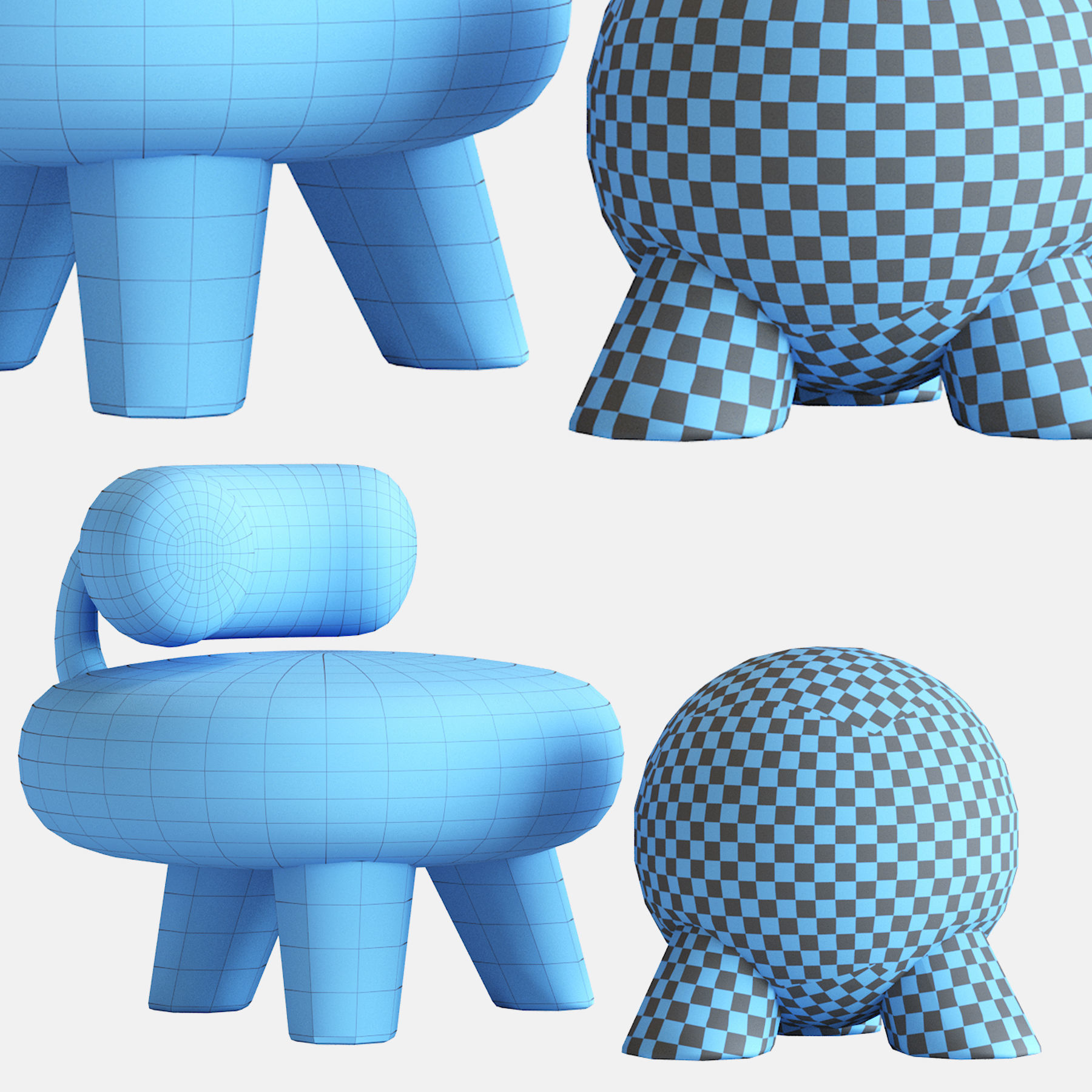 Set of 2 Cast Brass Atlas and Tomyris by Pietro Franceschini 3D model_5