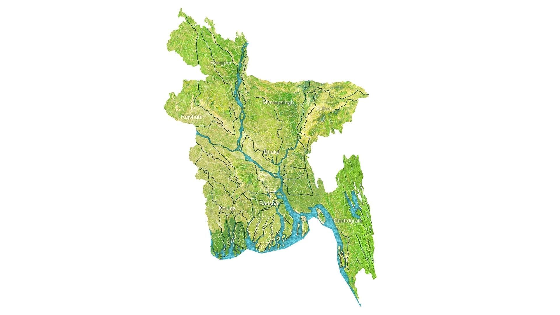 Bangladesh Map 3d Model 3D model_3
