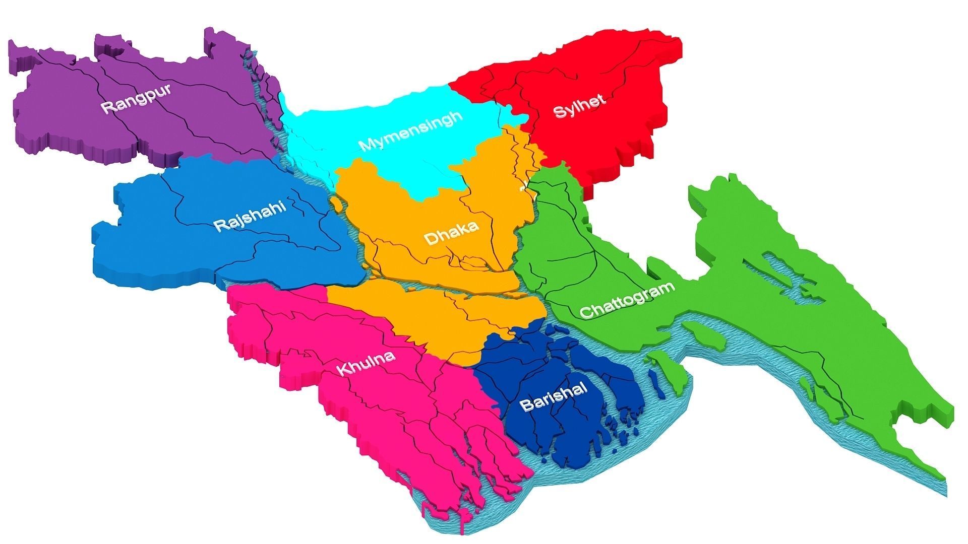 Bangladesh Map 3d Model 3D model_11