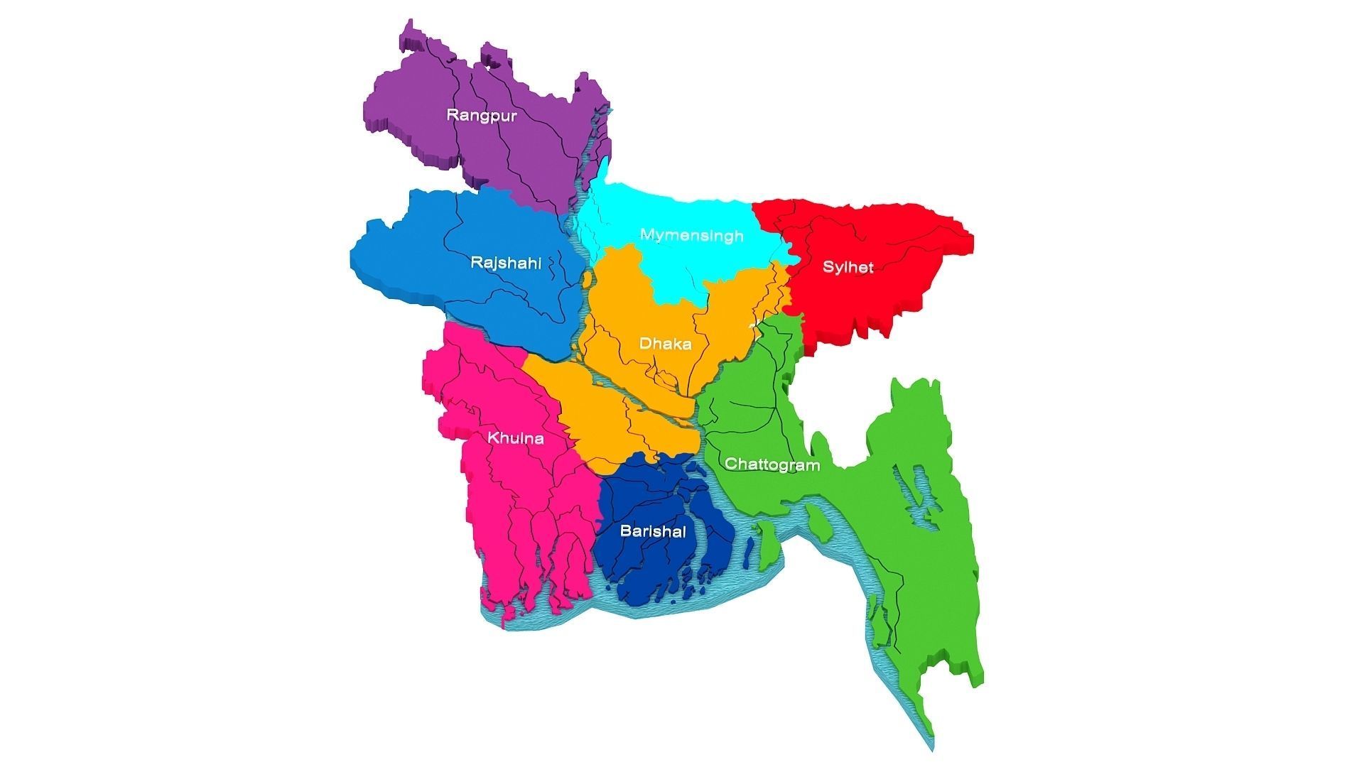 Bangladesh Map 3d Model 3D model_13