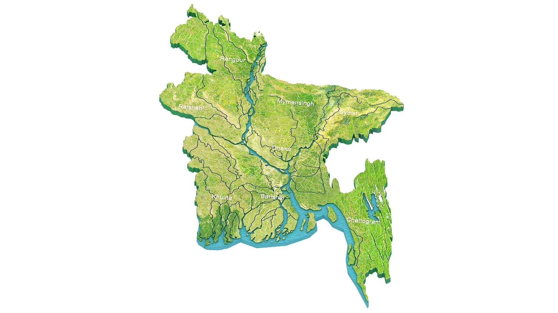Bangladesh Map 3d Model 3D model_6