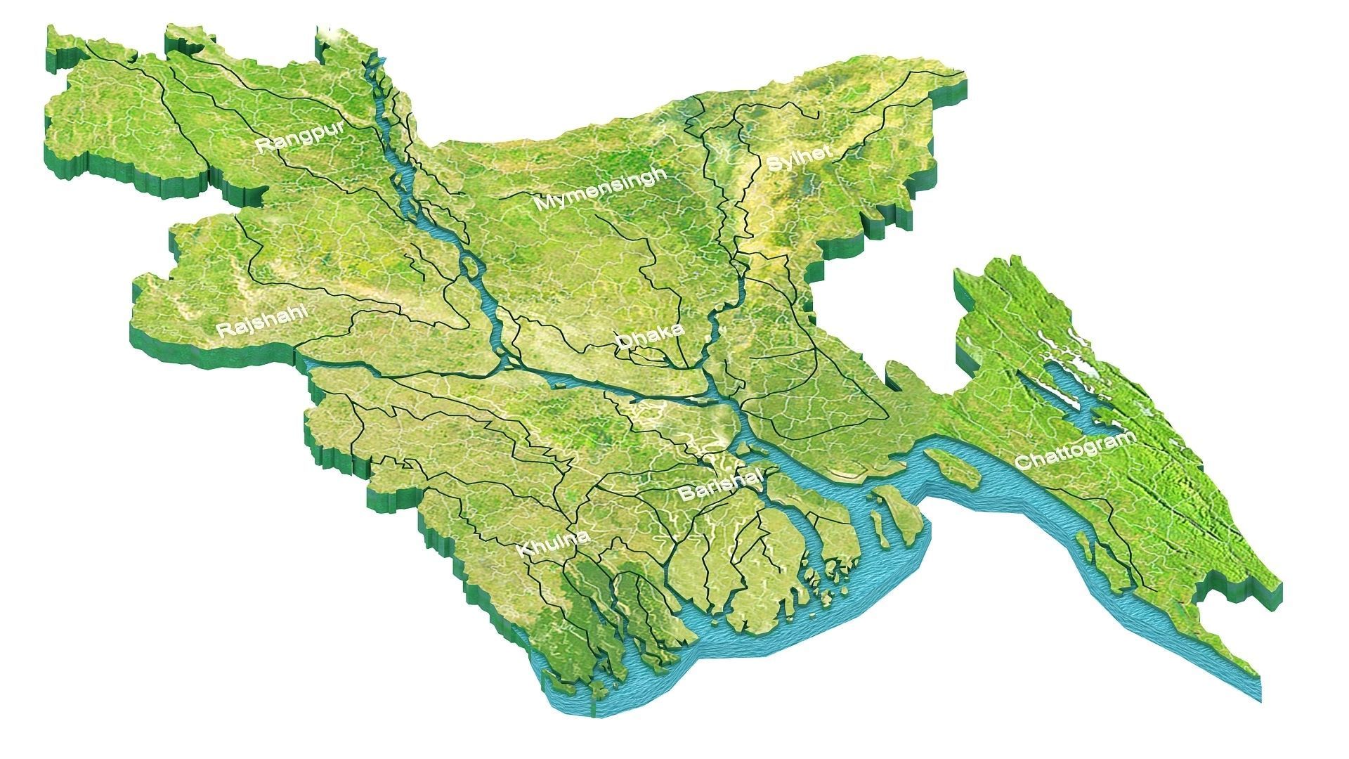 Bangladesh Map 3d Model 3D model_10