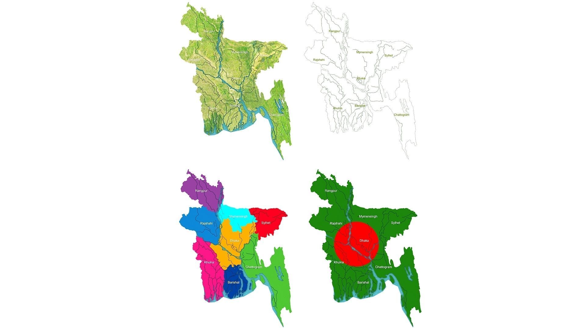 Bangladesh Map 3d Model 3D model_8
