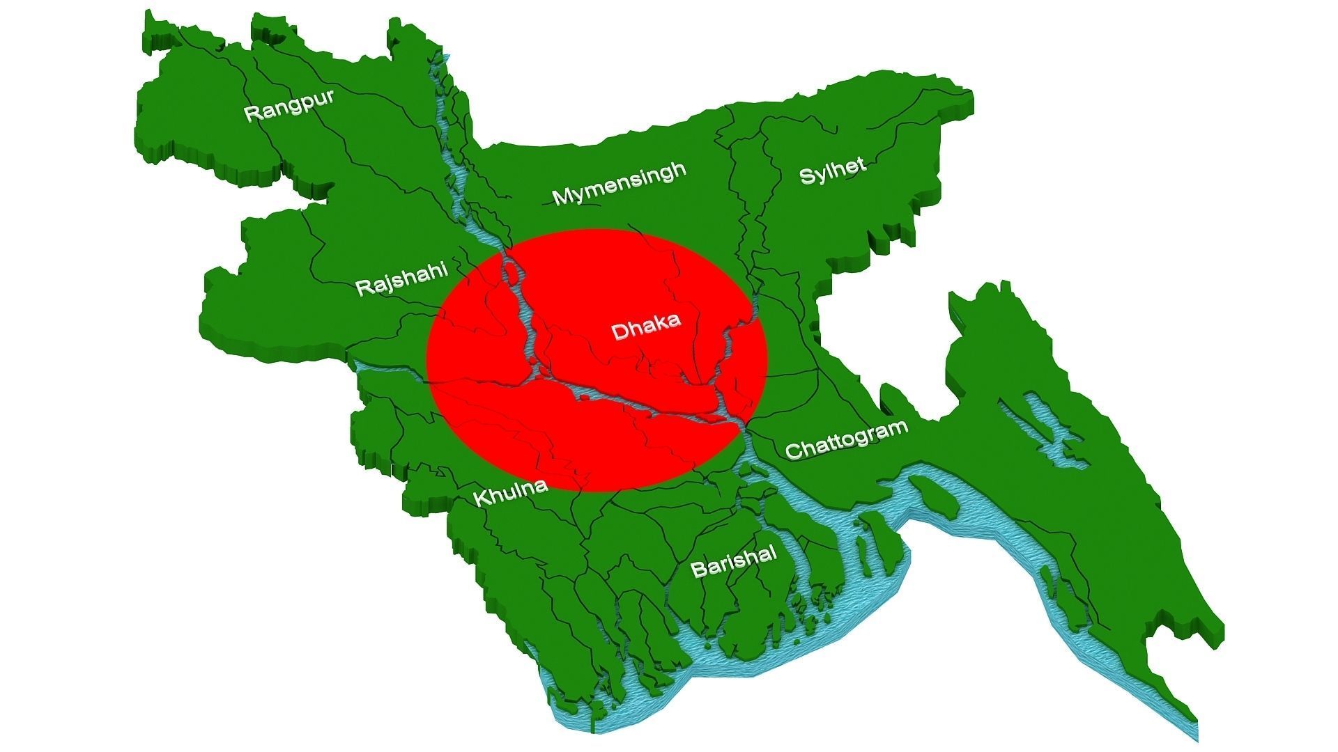 Bangladesh Map 3d Model 3D model_1