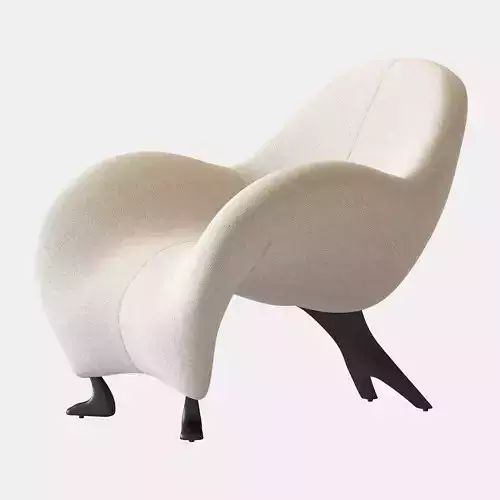 Papageno Chair by Leolux Upholstered in Boucle Fabric Monza 00
