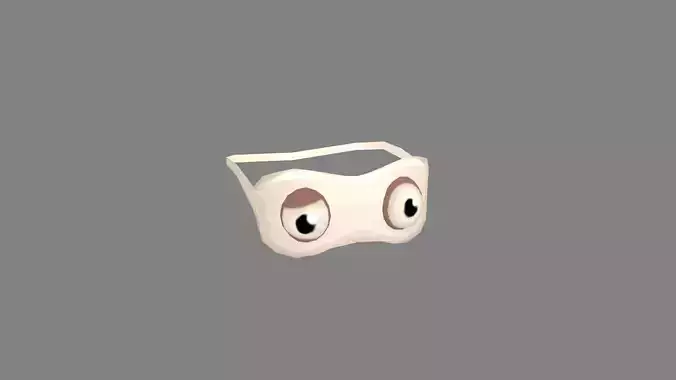 cartoon eye glasses - funny blindfold Low-poly 3D model
