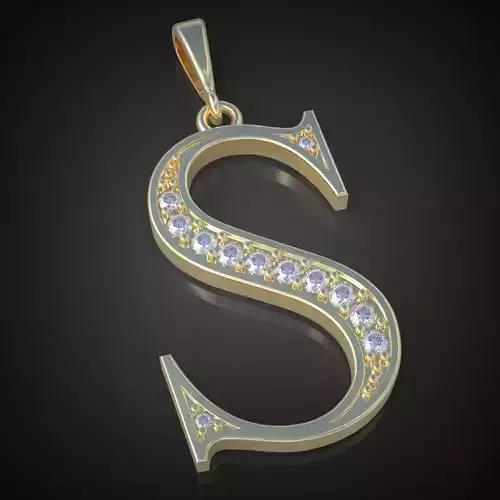 S Pendant model 3D printable 0081 printable model10