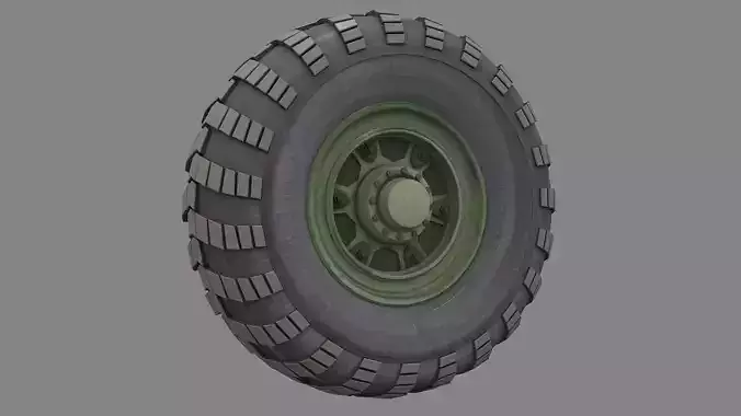 Military vehicle Tire 3d model 02