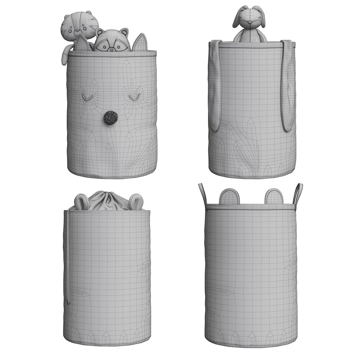 Kids Storage Baskets 01 3D model_5