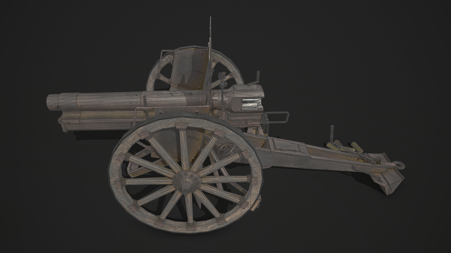 Feldkanone 96 Low-poly 3D model_1