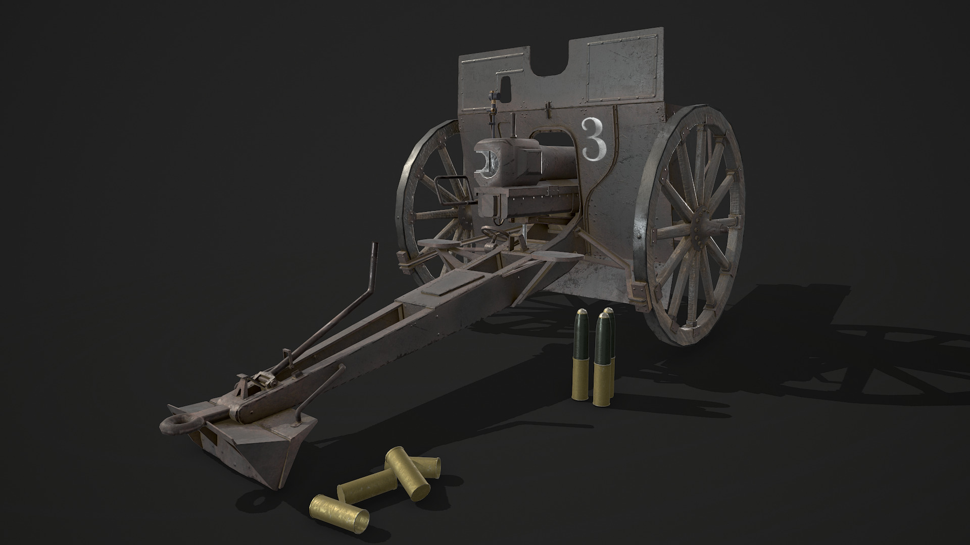 Feldkanone 96 Low-poly 3D model_2