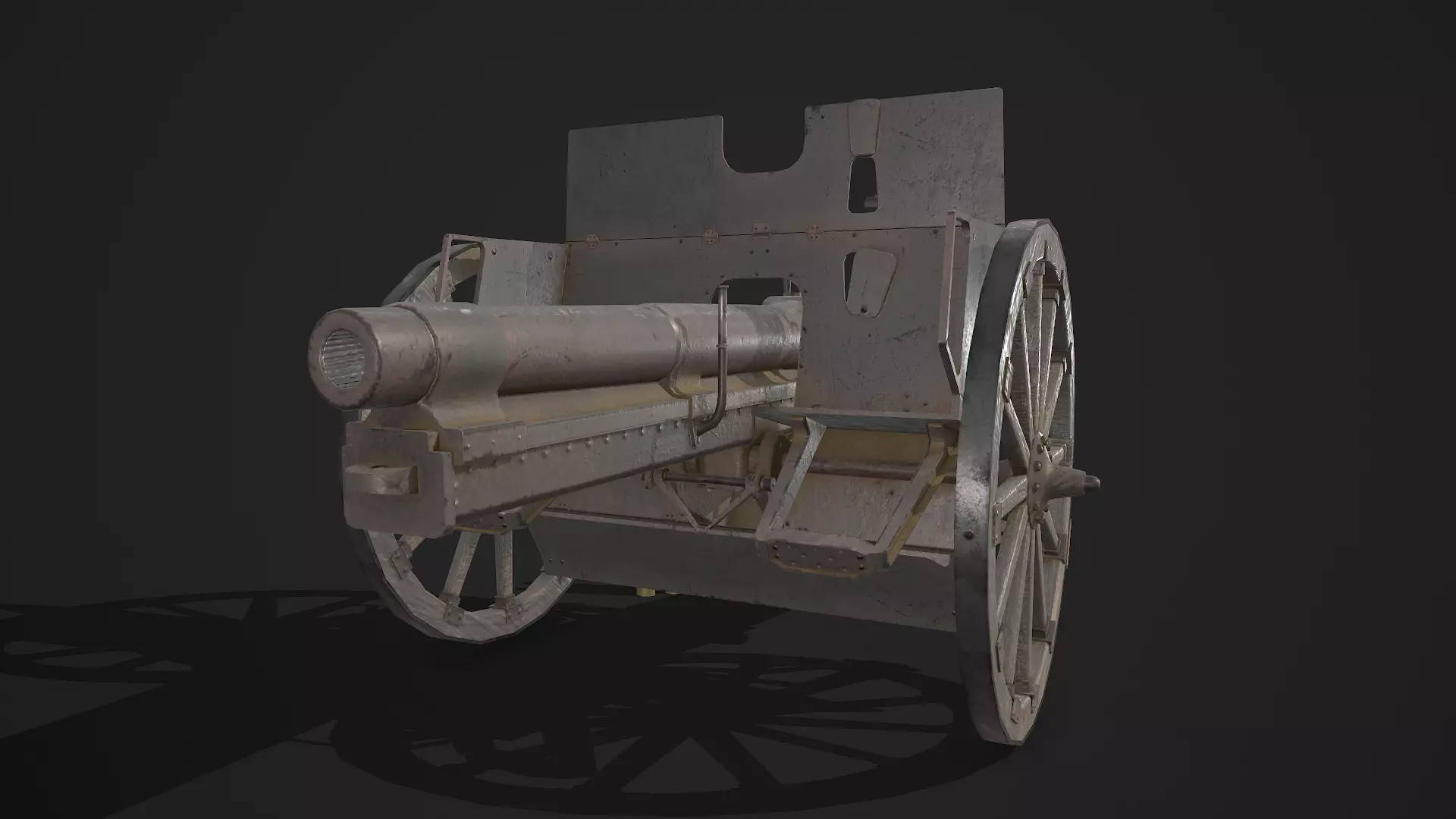 Feldkanone 96 Low-poly 3D model_0