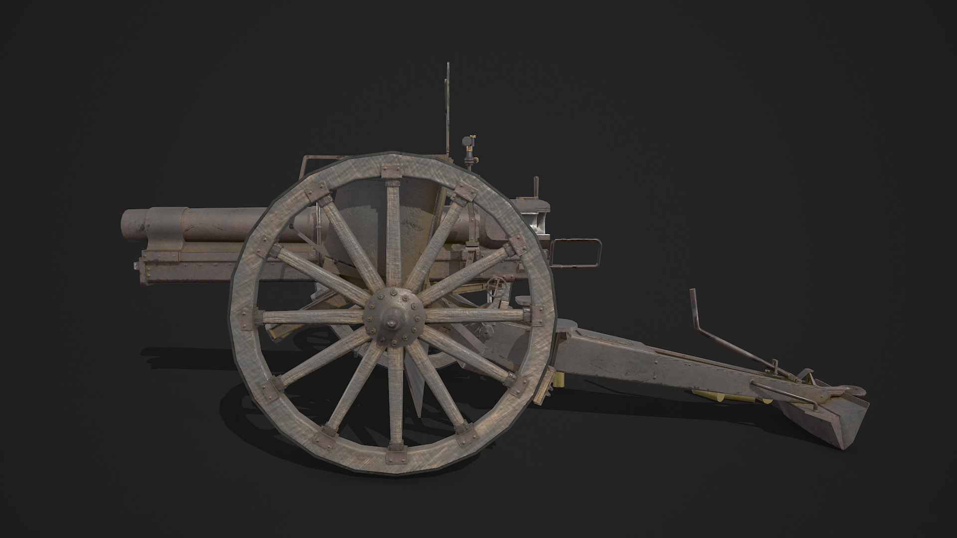 Feldkanone 96 Low-poly 3D model_5