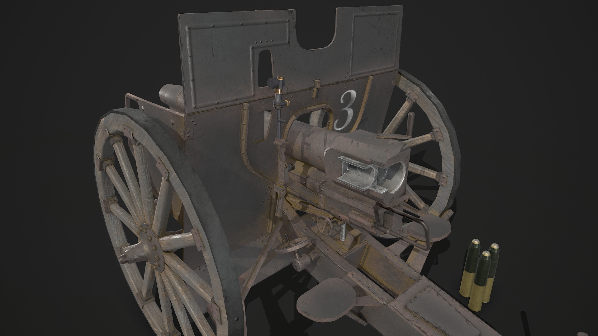Feldkanone 96 Low-poly 3D model_3