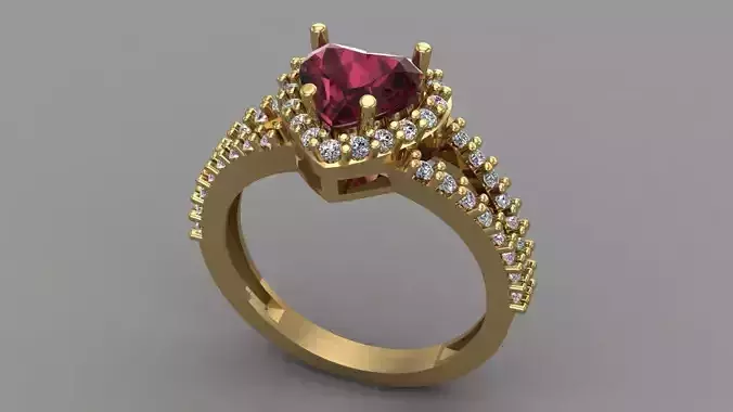 RING HEART 3D print model