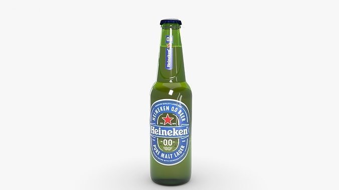 Heineken 00 Alcohol Low-poly 3D model