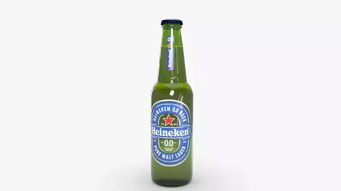 Heineken 00 Alcohol Low-poly 3D model