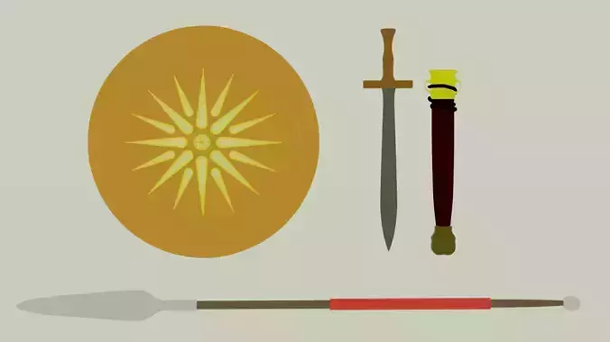 Low poly acient greek pack Free low-poly 3D model