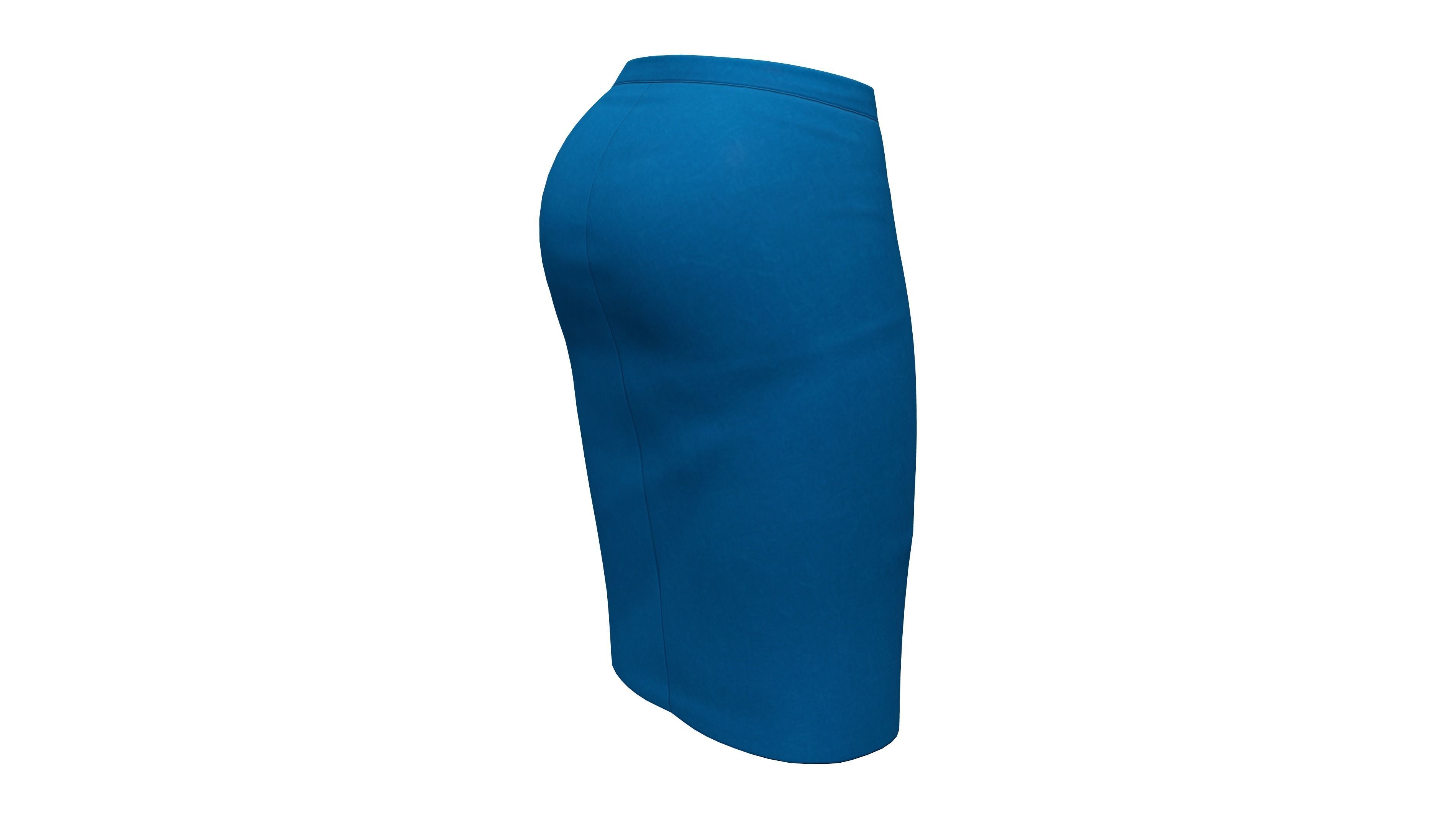 Pencil Skirt Low-poly 3D model_6