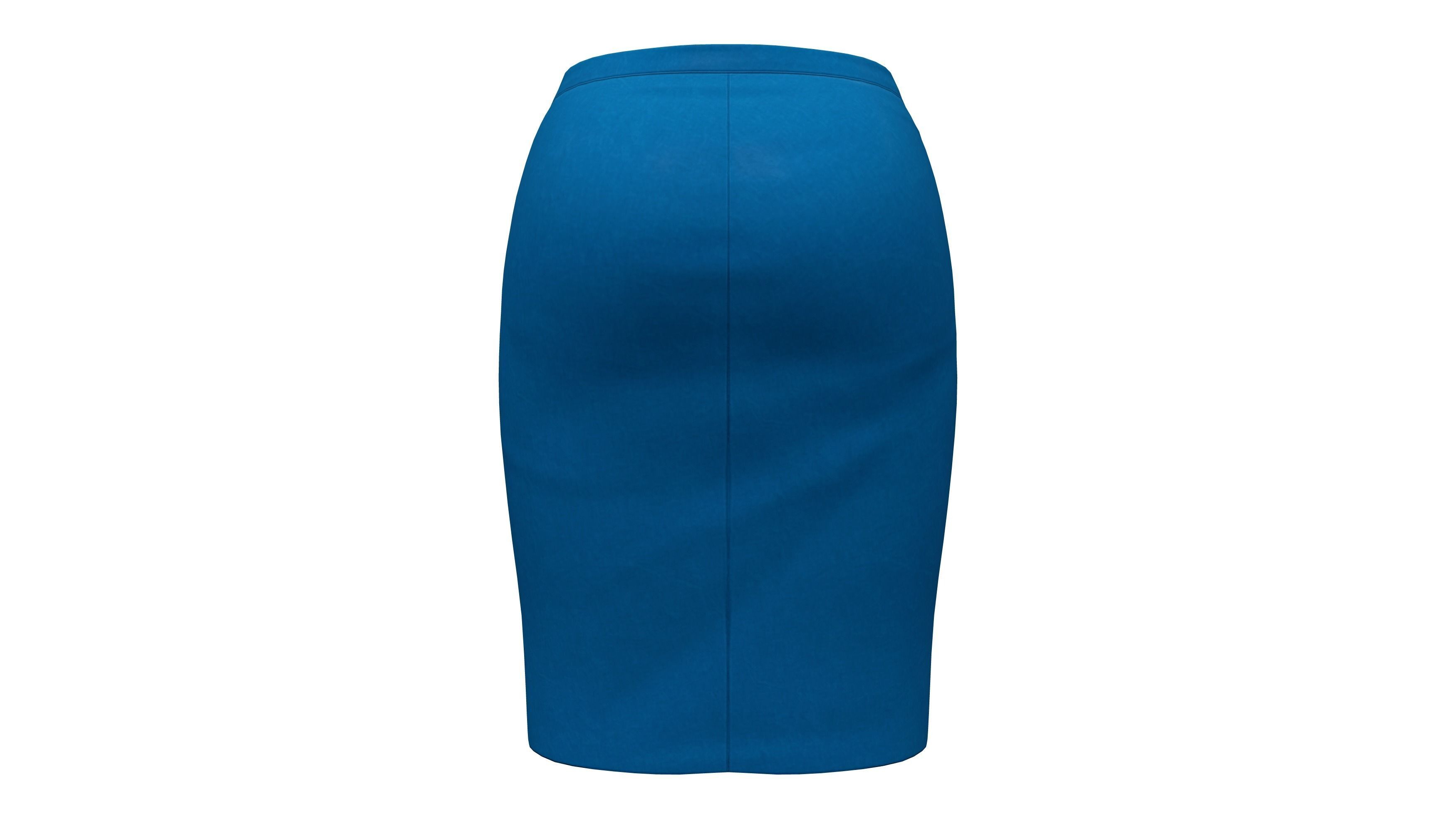 Pencil Skirt Low-poly 3D model_5