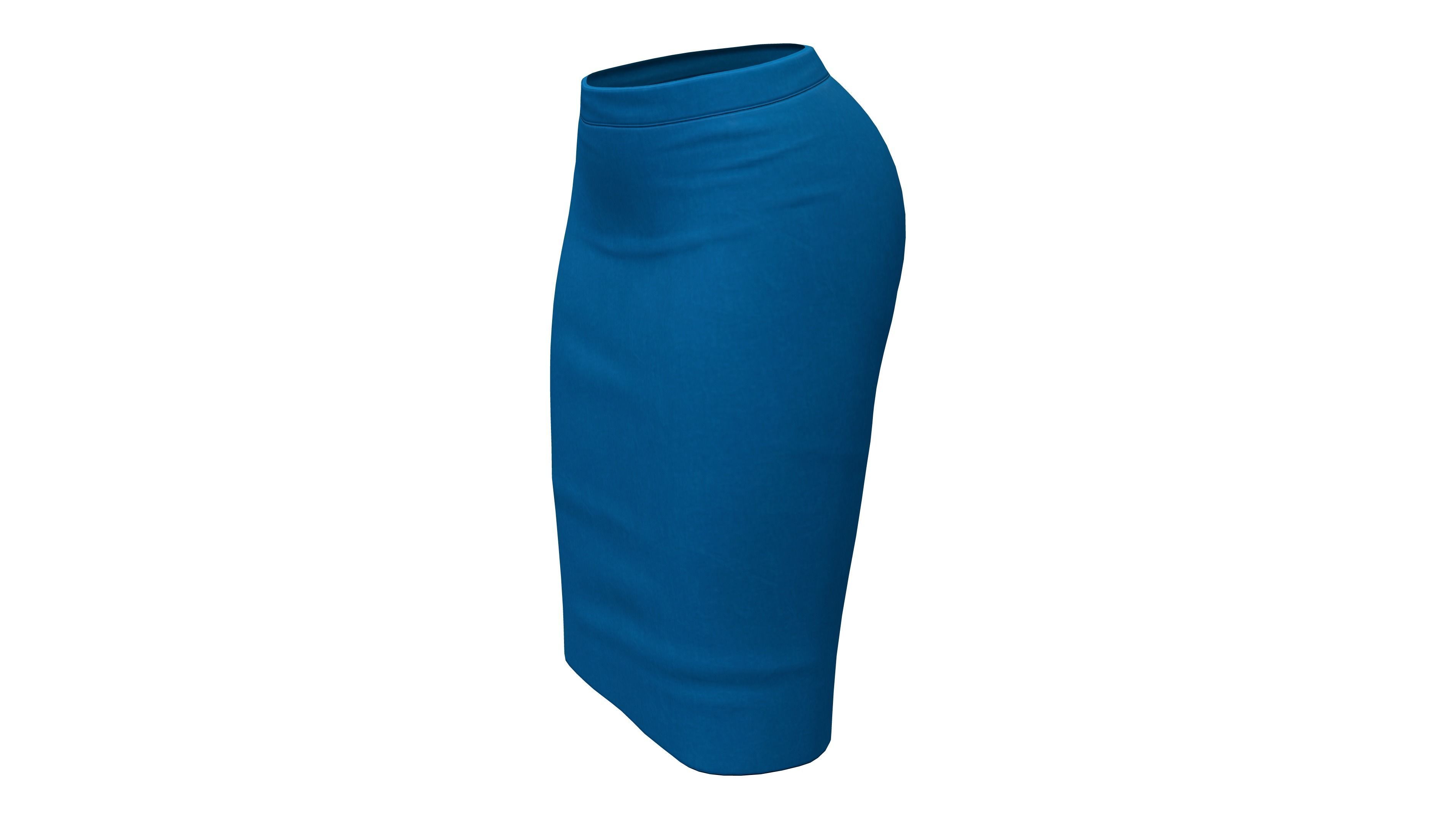 Pencil Skirt Low-poly 3D model_3