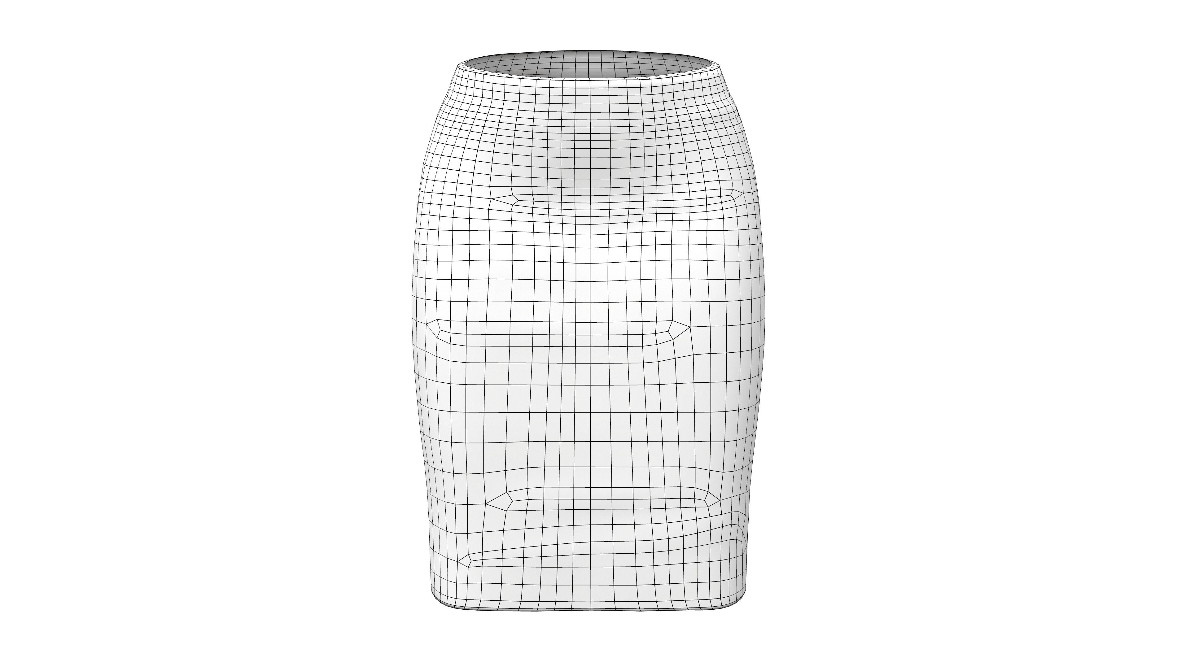 Pencil Skirt Low-poly 3D model_7