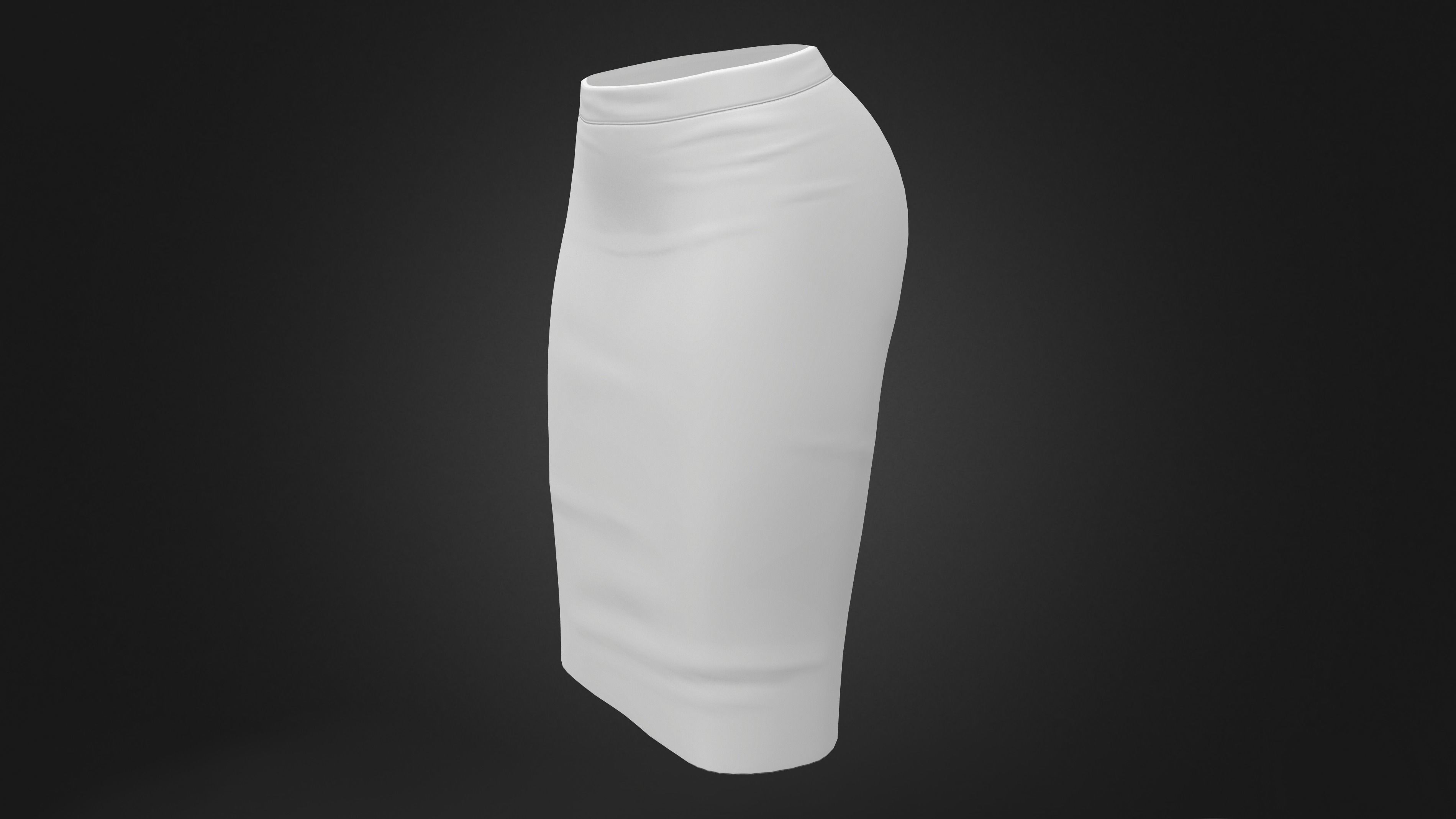 Pencil Skirt Low-poly 3D model_9