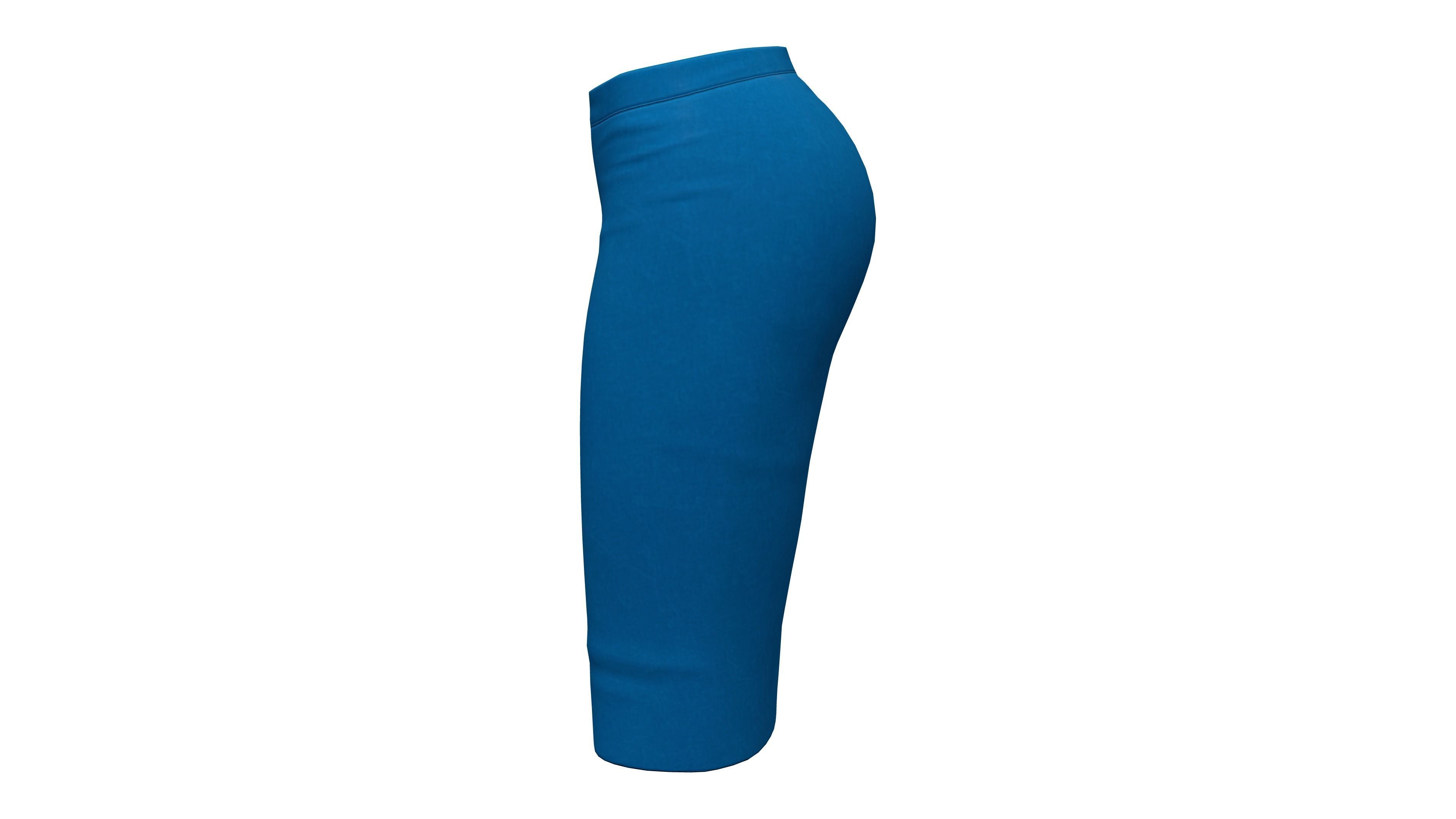 Pencil Skirt Low-poly 3D model_4