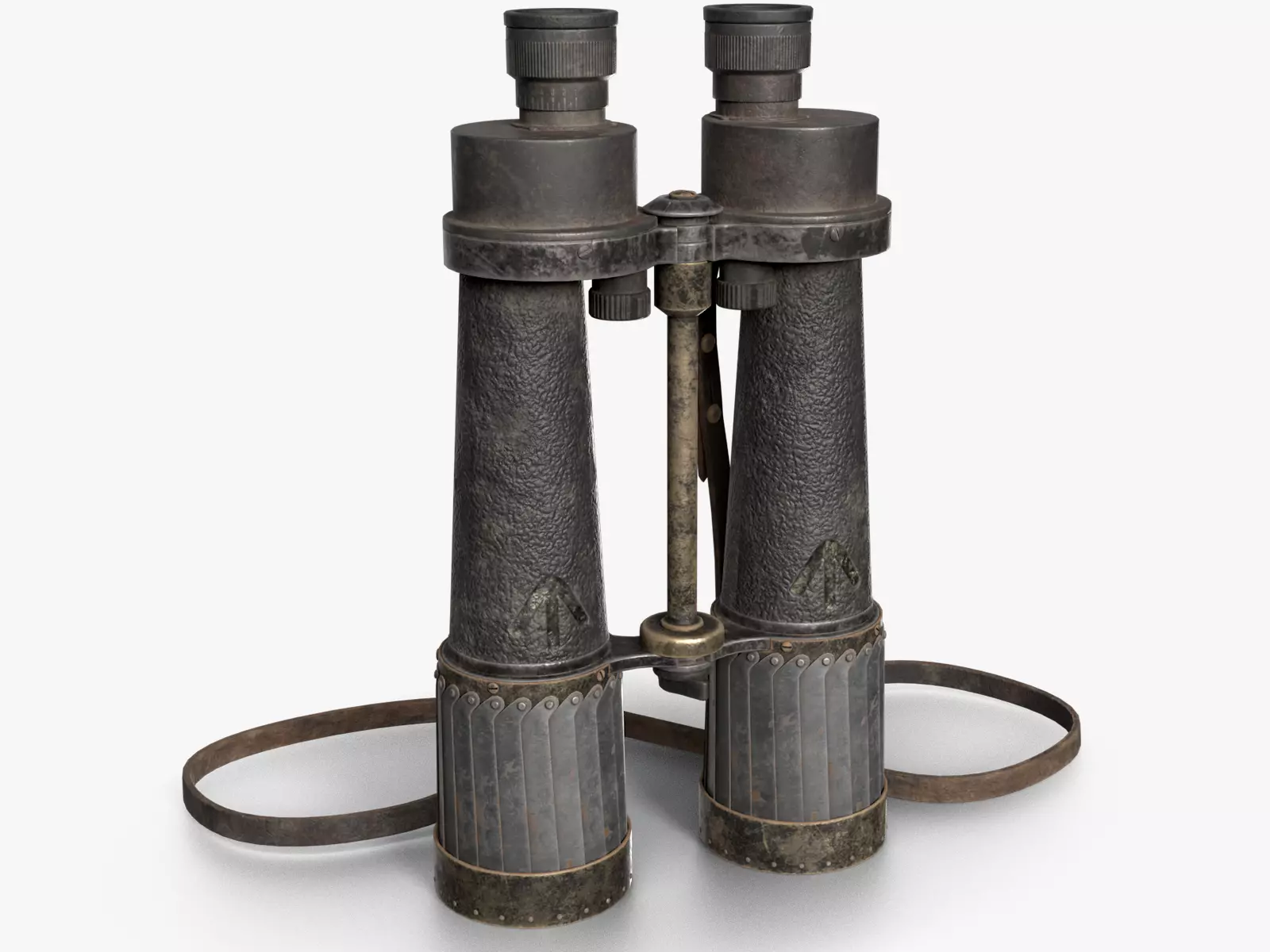 Royal Navy Binoculars Old Low-poly 3D model