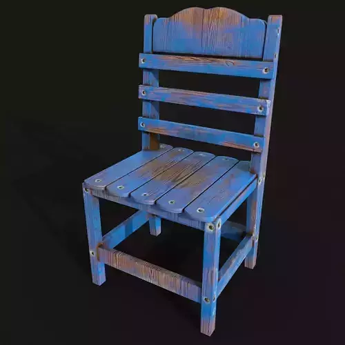 Wooden Chair  Low-poly 3D model