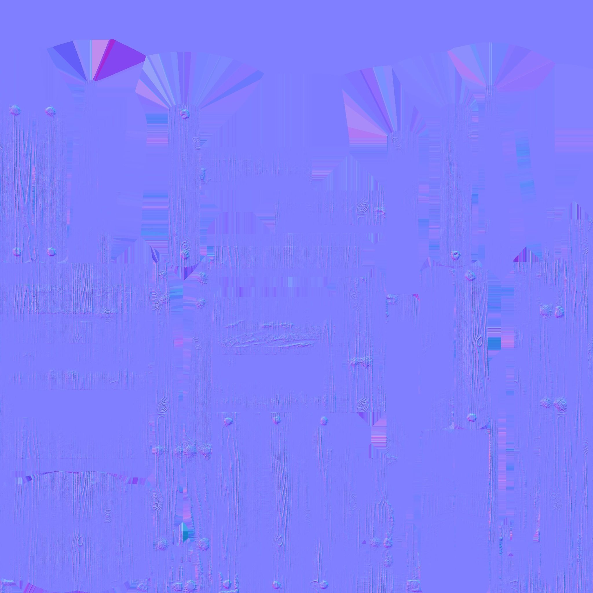 Wooden Chair Low-poly 3D model_9