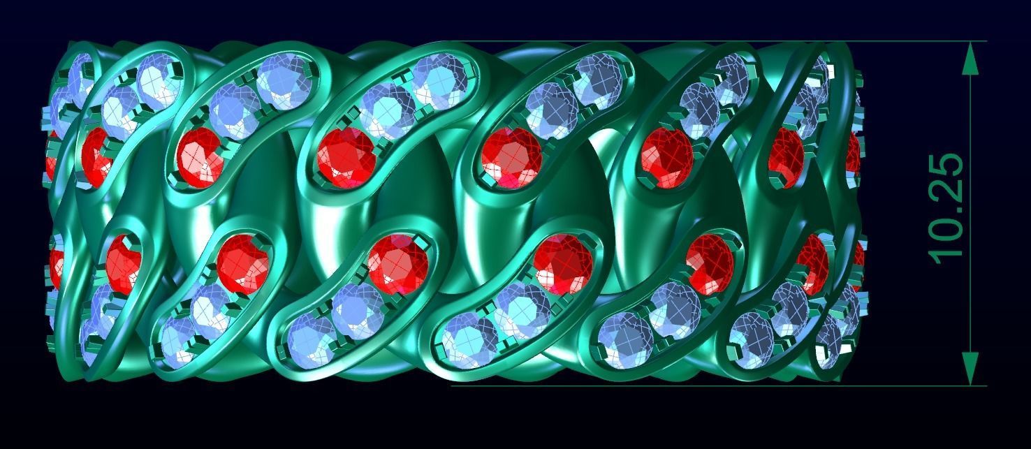 CUBAN RING S19 3D print model_4