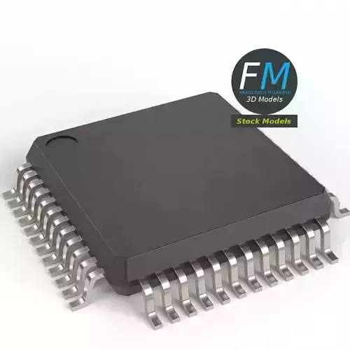 Microcontroller microchip 3D model