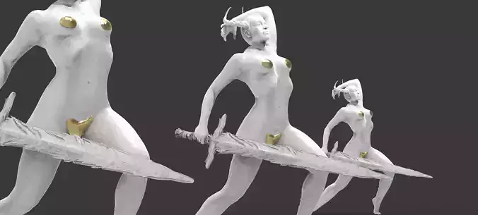 Lady of the lake Statue With Excalibur 