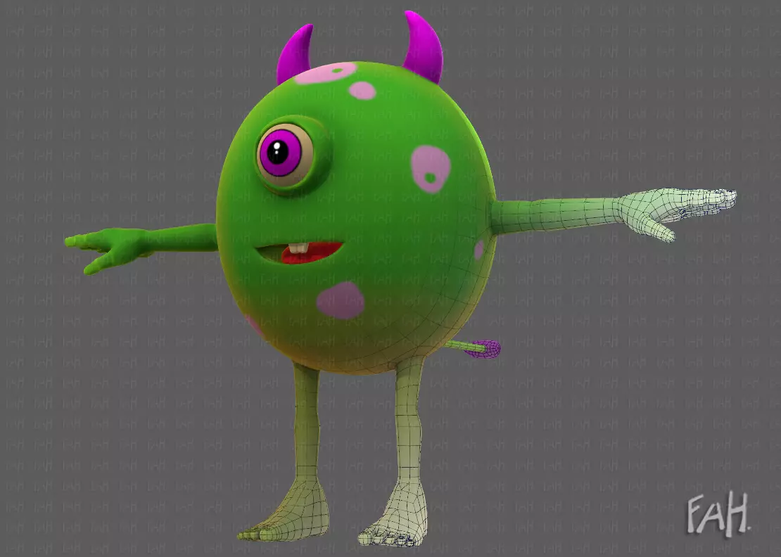 Monster V06 Low-poly 3D model_0