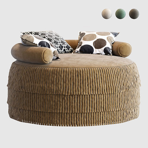 21st Century Beth Armchairl Cotton Velvet 3D model