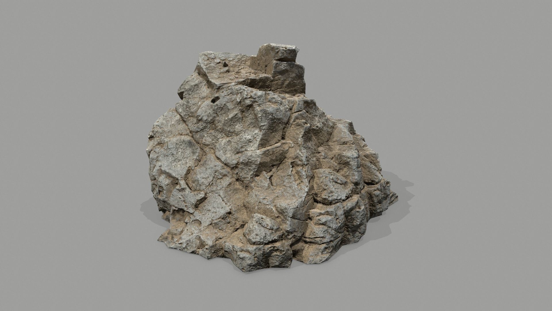 desert rocks Low-poly 3D model_2