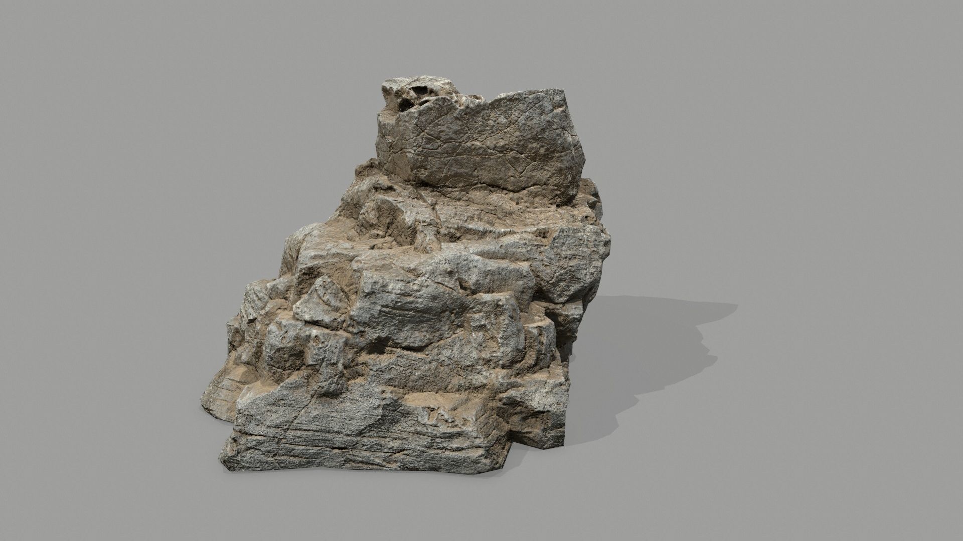 desert rocks Low-poly 3D model_4
