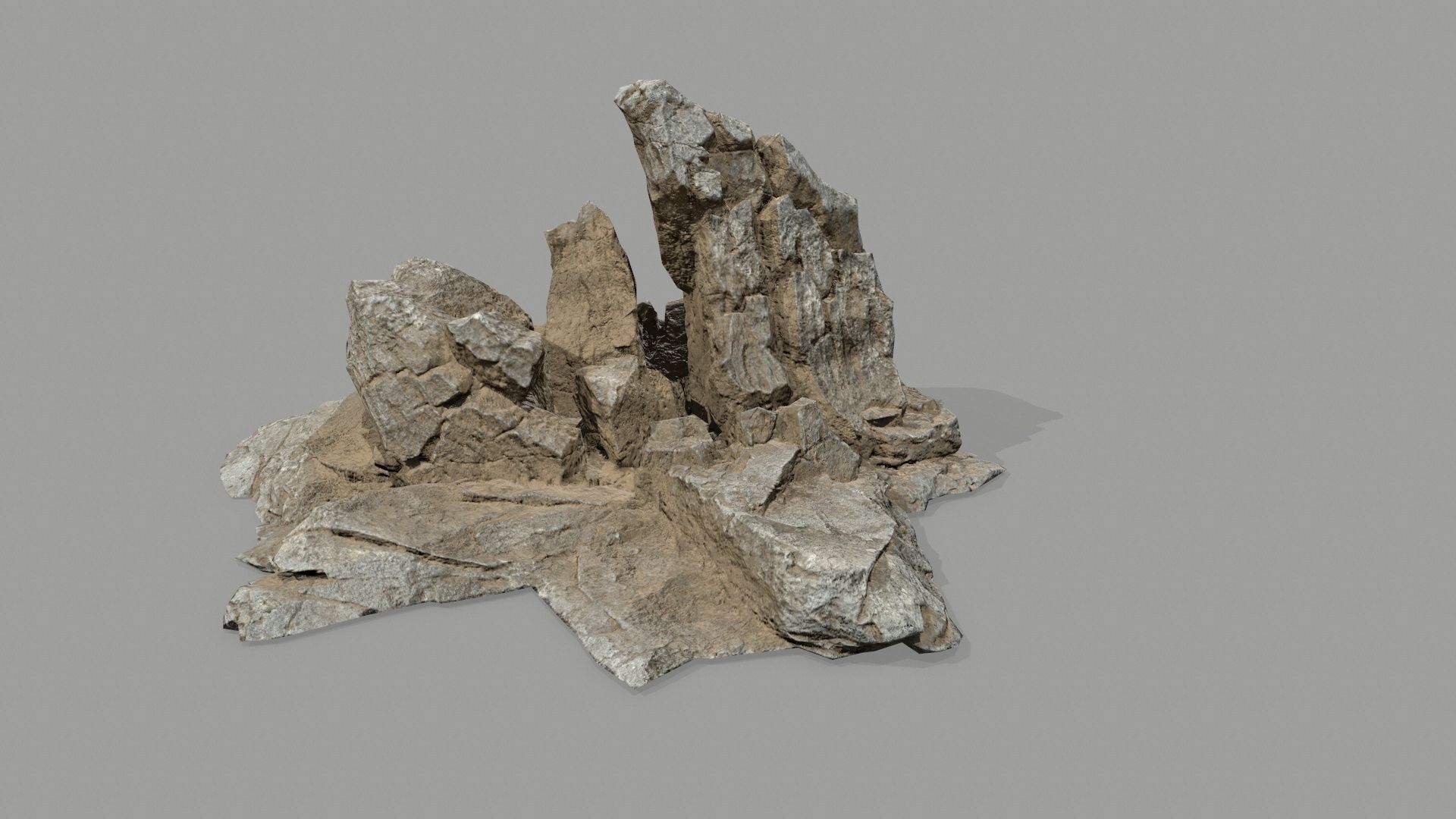 desert rocks Low-poly 3D model_19