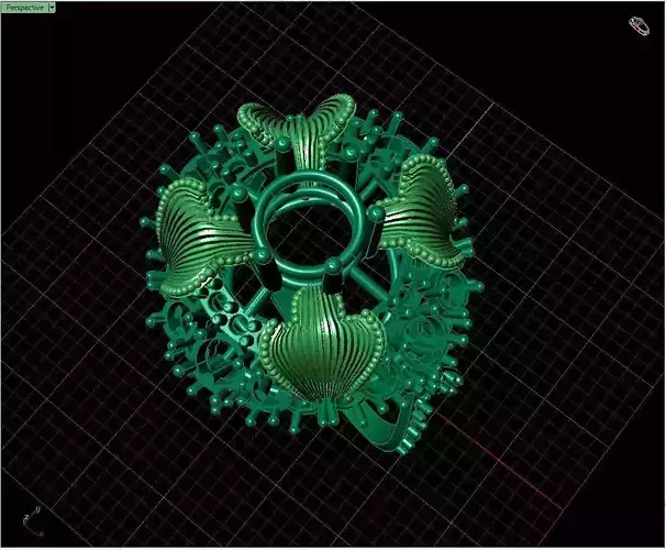 COLOUR STONE LEAF RING WITH TEXTURE