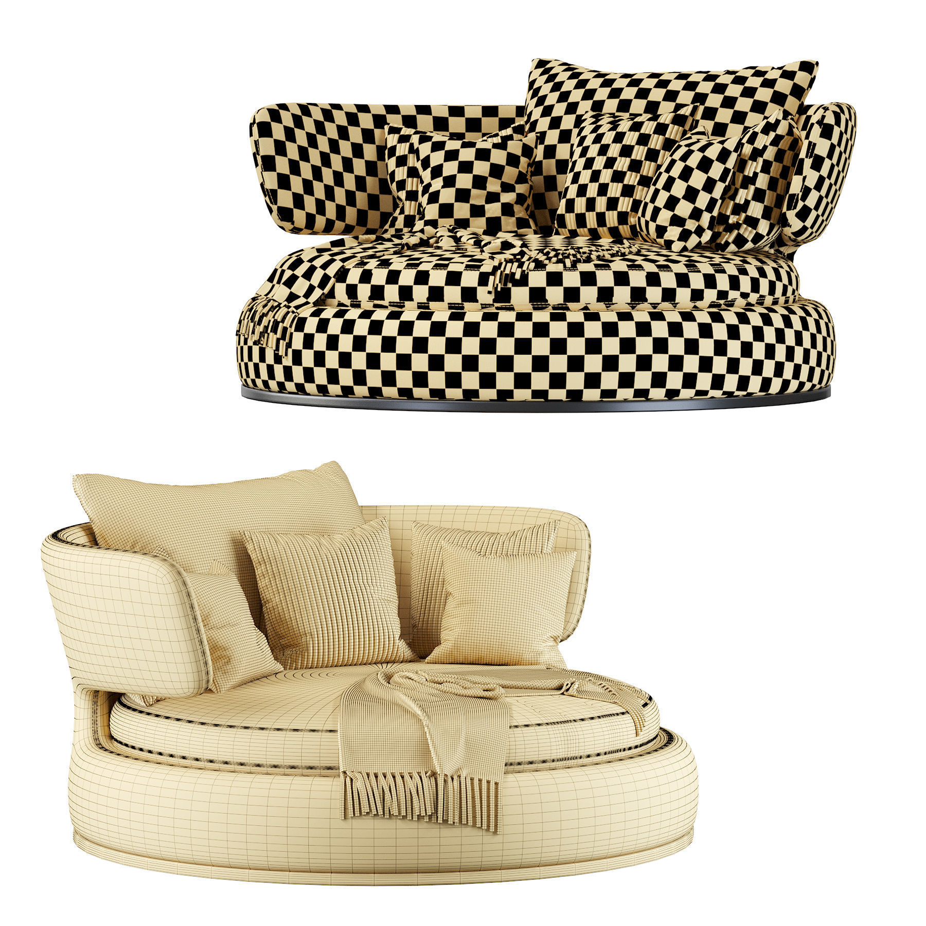 Amoenus Soft Maxalto Swivel Sofa 3D model_6