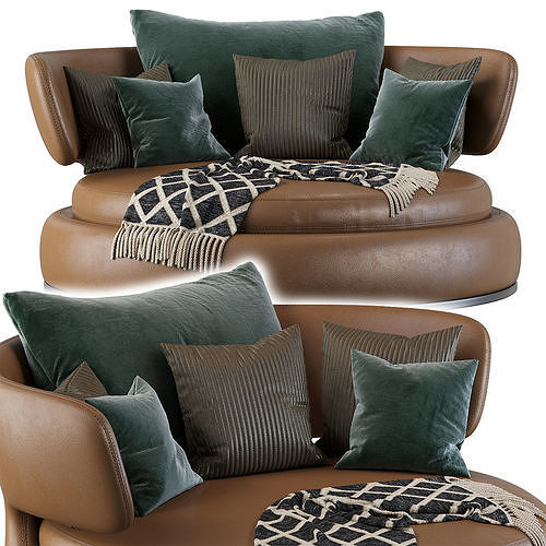 Amoenus Soft Maxalto Swivel Sofa 3D model 3
