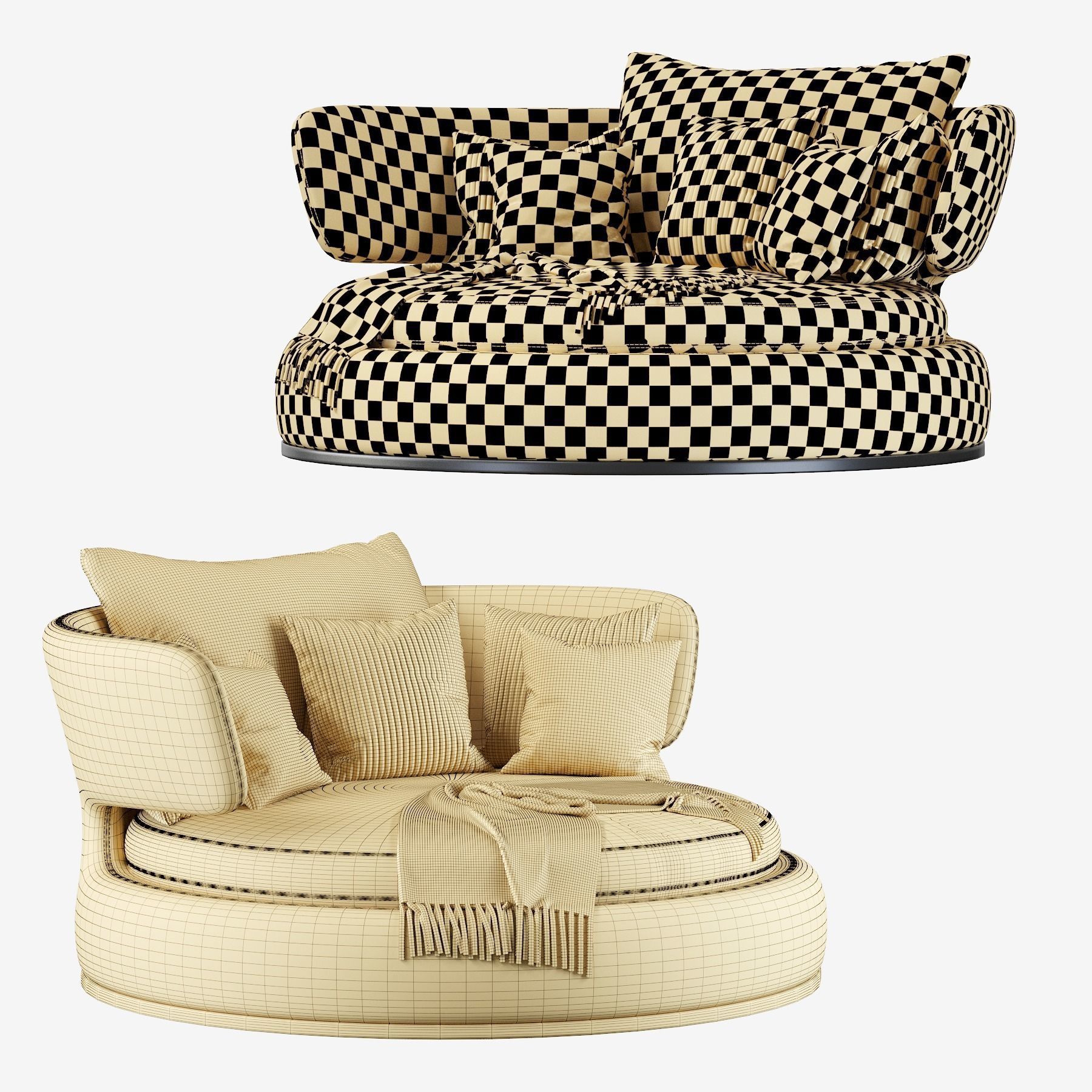 Amoenus Soft Maxalto Swivel Sofa 3D model_11